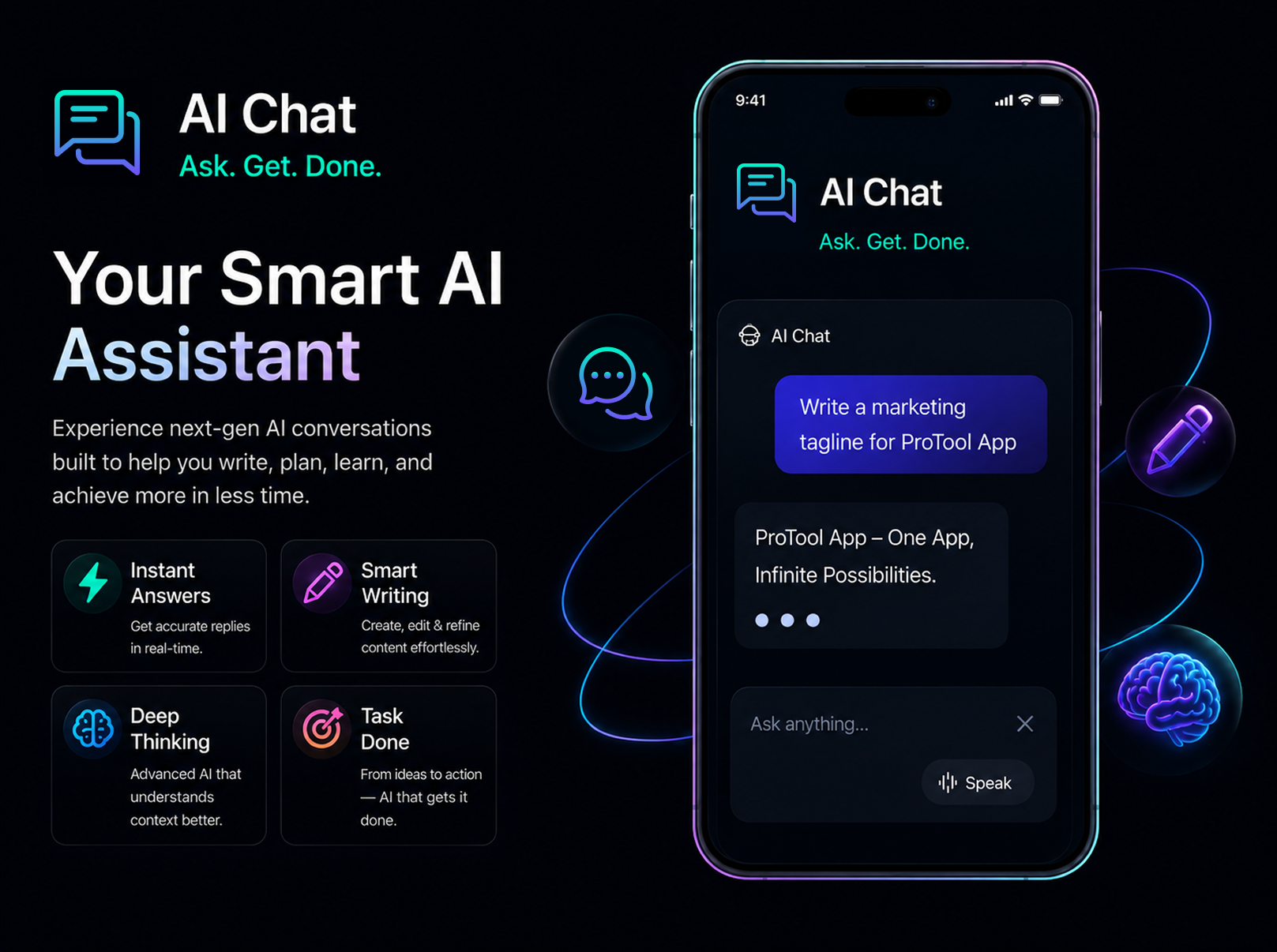 The AI Chat tool answering a marketing prompt on desktop and phone